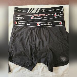 Used Champion Men's Black Boxer Briefs with Logo Waistband